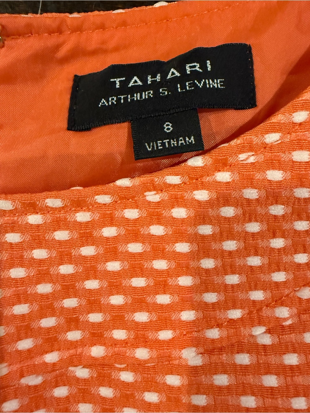 Tahari ASL Coral Textured Sheath Dress Sleeveless Career Work Size 8 - Picture 3 of 14